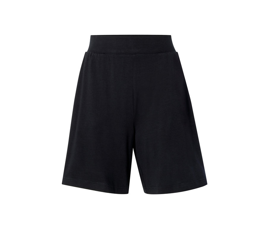 Schwarze Jerseyshorts.