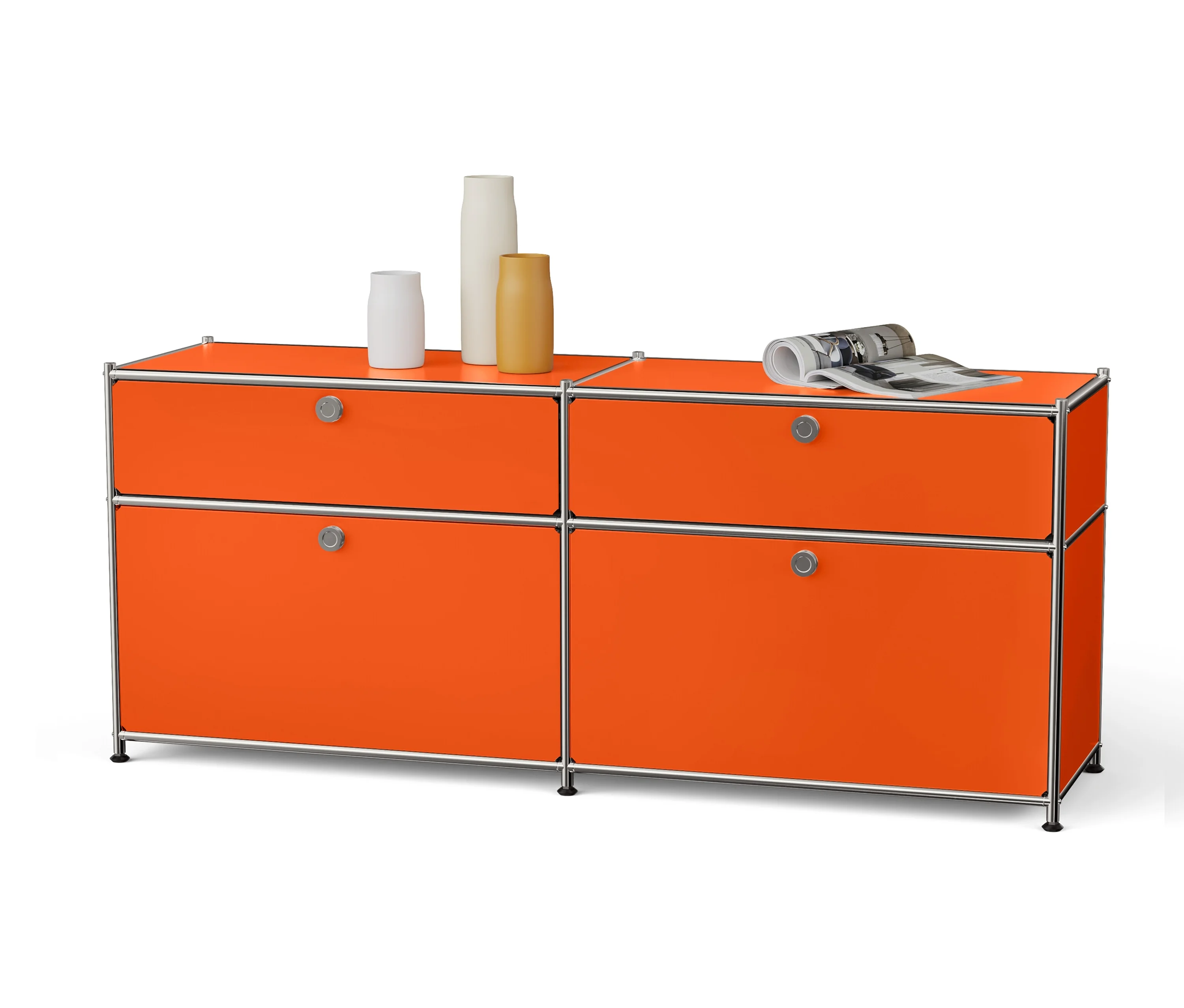 Tchibo - Sideboard Metall »Cn3« mit 2 Klappenfächern und 2 Schubladen - 152x40x64,5cm - orange - Stahl / Aluminium / Kunststoff. Tchibo - Sideboard Metall »Cn3« mit 2 Klappenfächern und 2 Schubladen - 152x40x64,5cm - orange - um den günstig Kaufen-Tchibo - Sideboard Metall »Cn3« mit 2 Klappenfächern und 2 Schubladen - 152x40x64,5cm - orange - Stahl / Aluminium / Kunststoff. Tchibo - Sideboard Metall »Cn3« mit 2 Klappenfächern und 2 Schubladen - 152x40x64,5cm - orange -