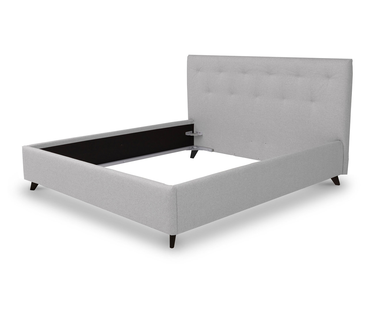 Ein hellgraues TEMPUR FORM™ Bett DOTS, 180 x 200 cm, ohne Matratze.