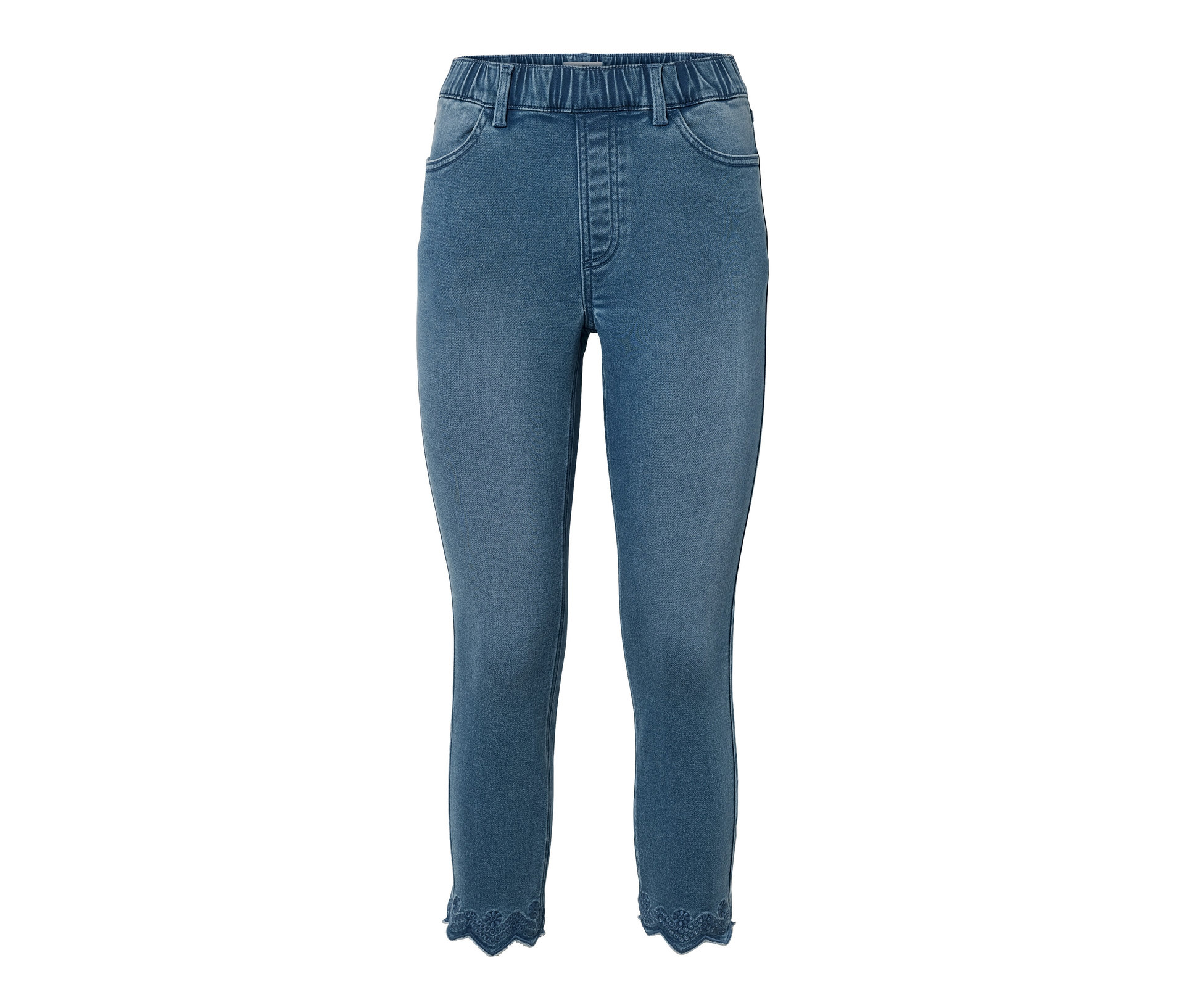 Treggings mit Lochstickerei - Damen - Gr. 36 - dunkelblau - dunkelblau