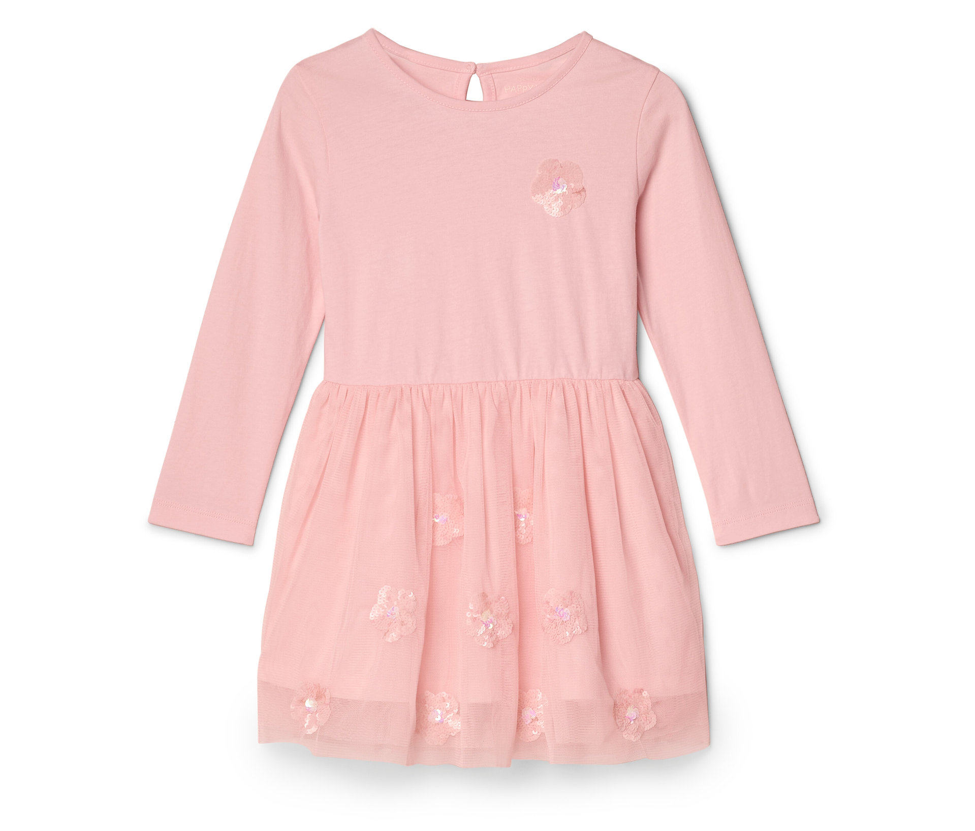 Tchibo - Kinder-Jerseykleid mit Pailletten - Gr. 110/116 - hellrosa