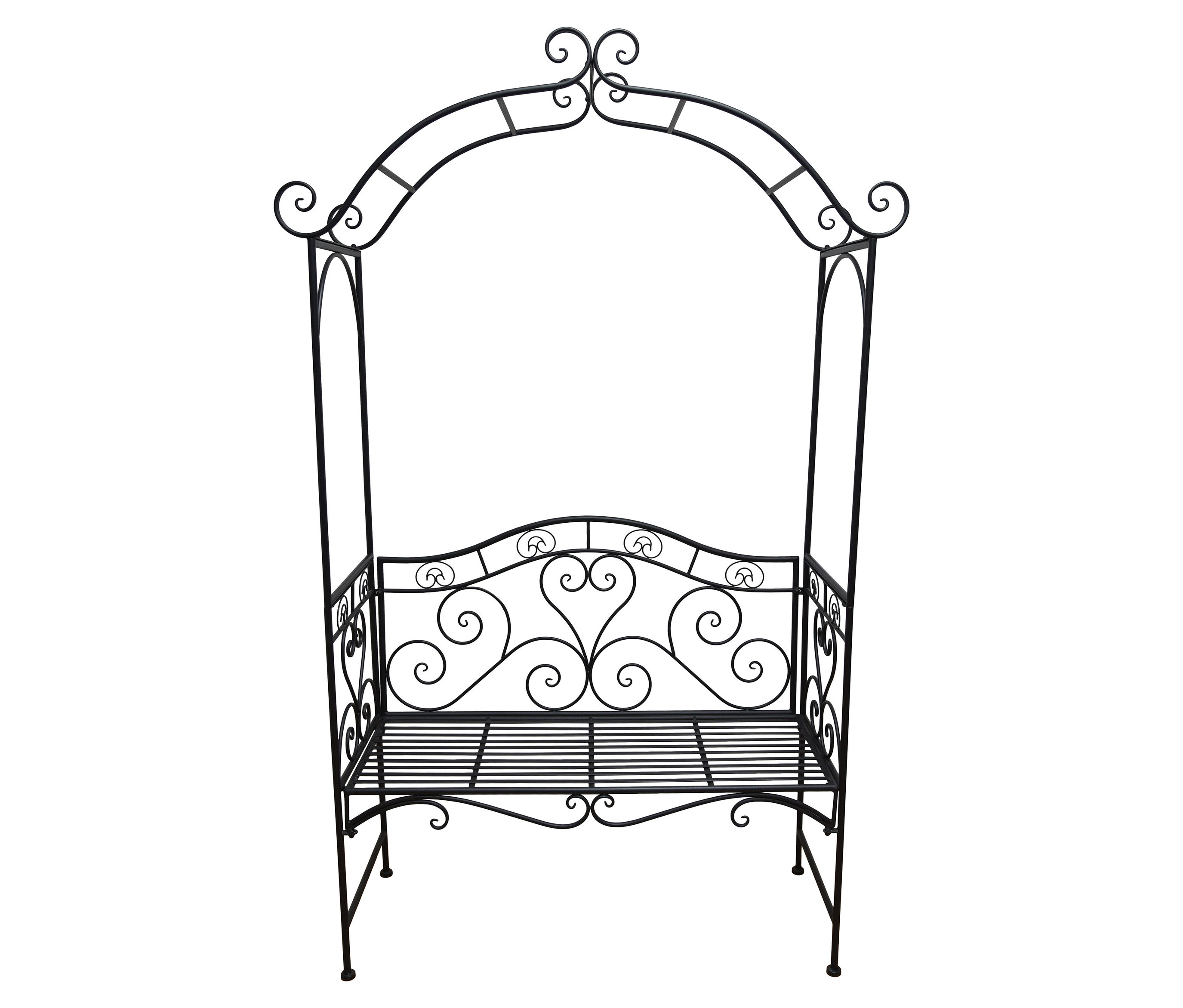 Tchibo - Rosenbogen mit Bank - 124x48x200cm - schwarz -