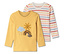 2 Kinder-Langarmshirts mit Applikation, gelb