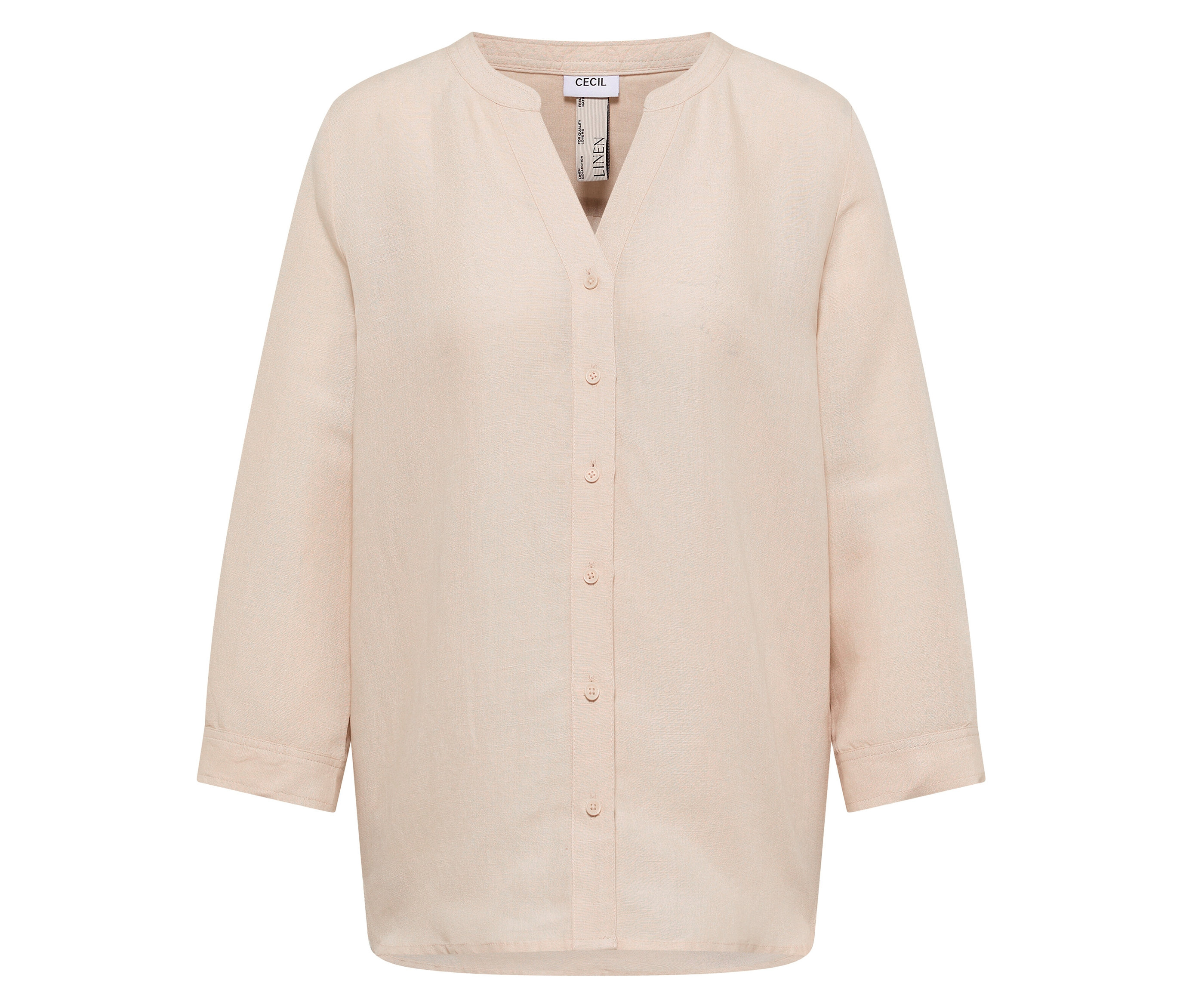 Cecil Leinenmix-Bluse - Damen - Gr. L - beige - beige