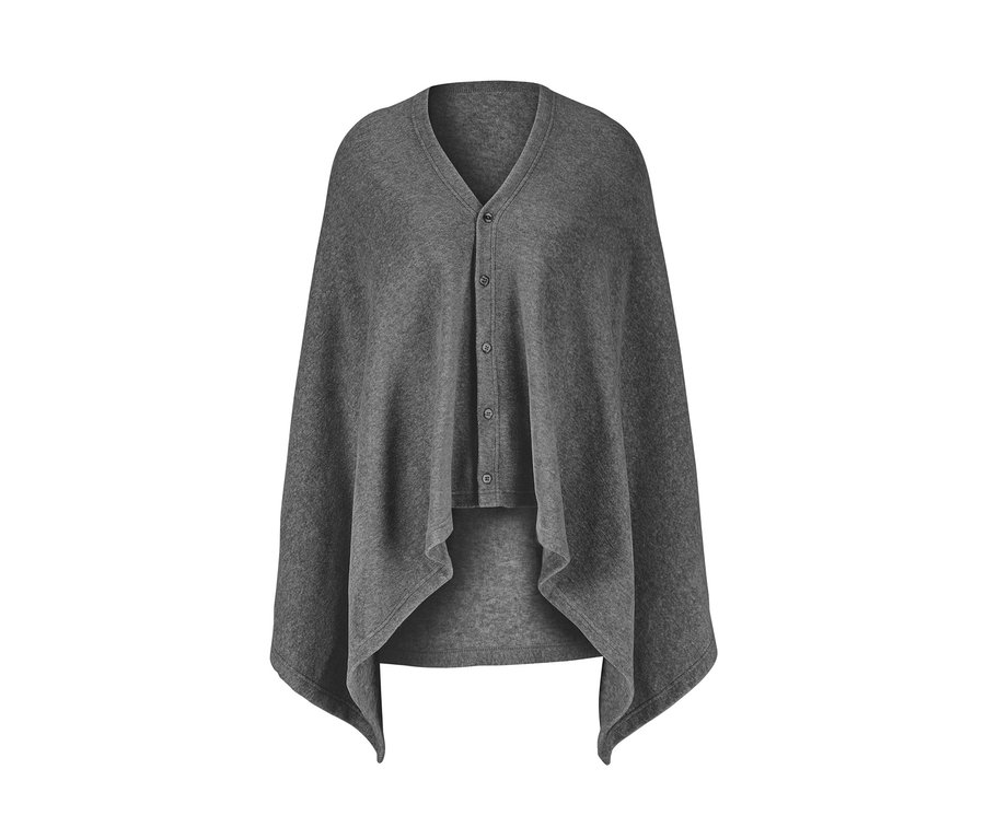 Graues XL-Tuch mit Knöpfen.