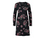 Schwarz mit floralem Alloverprint<br>Spitze schwarz<br>Wäscheschleife roséfarben