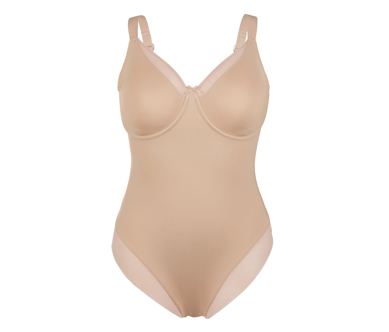 Beige Shaping-Body mit breiten Trägern.