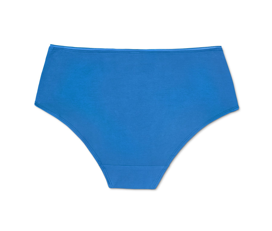 Eine einzelne blaue 2 Pantys auf einem weißen Hintergrund.