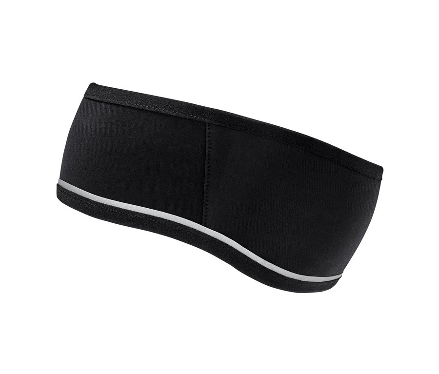 Schwarzes Windprotection-Stirnband.