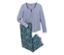 Oberteil fliederblau, Hose mit Paisleydruck in fliederblau und petrol