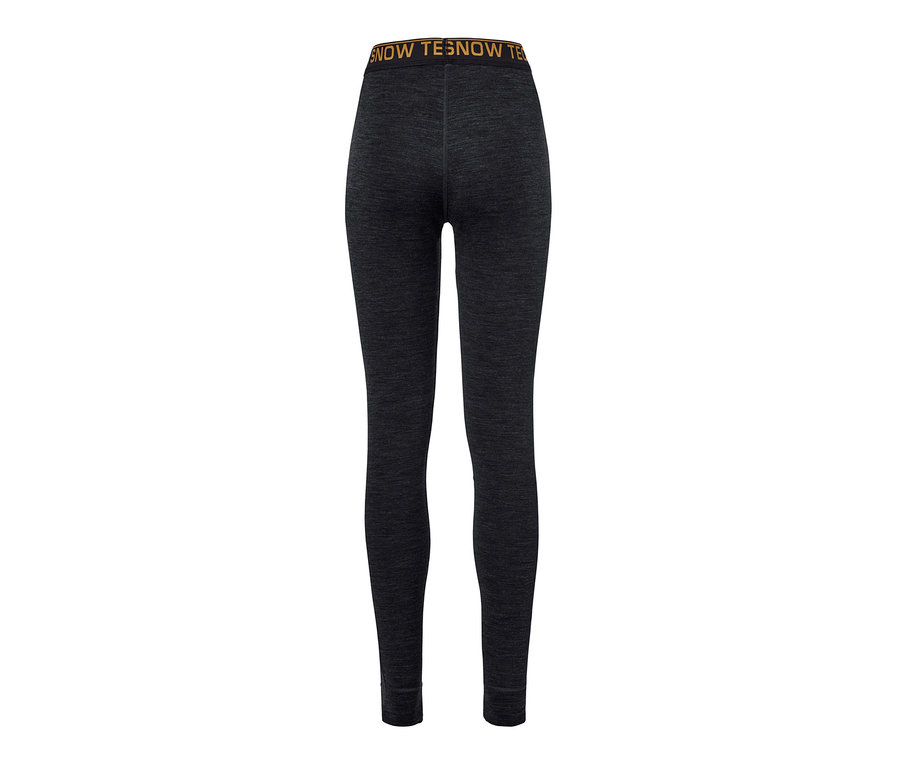 Detailansicht einer dunkelgrau melierten Funktionsunterhose mit Merinowolle.
