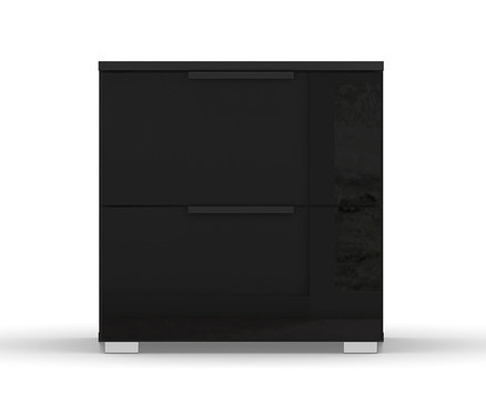 Schwarzer Rauch BLACK 20UP Nachttisch mit zwei Schubladen.