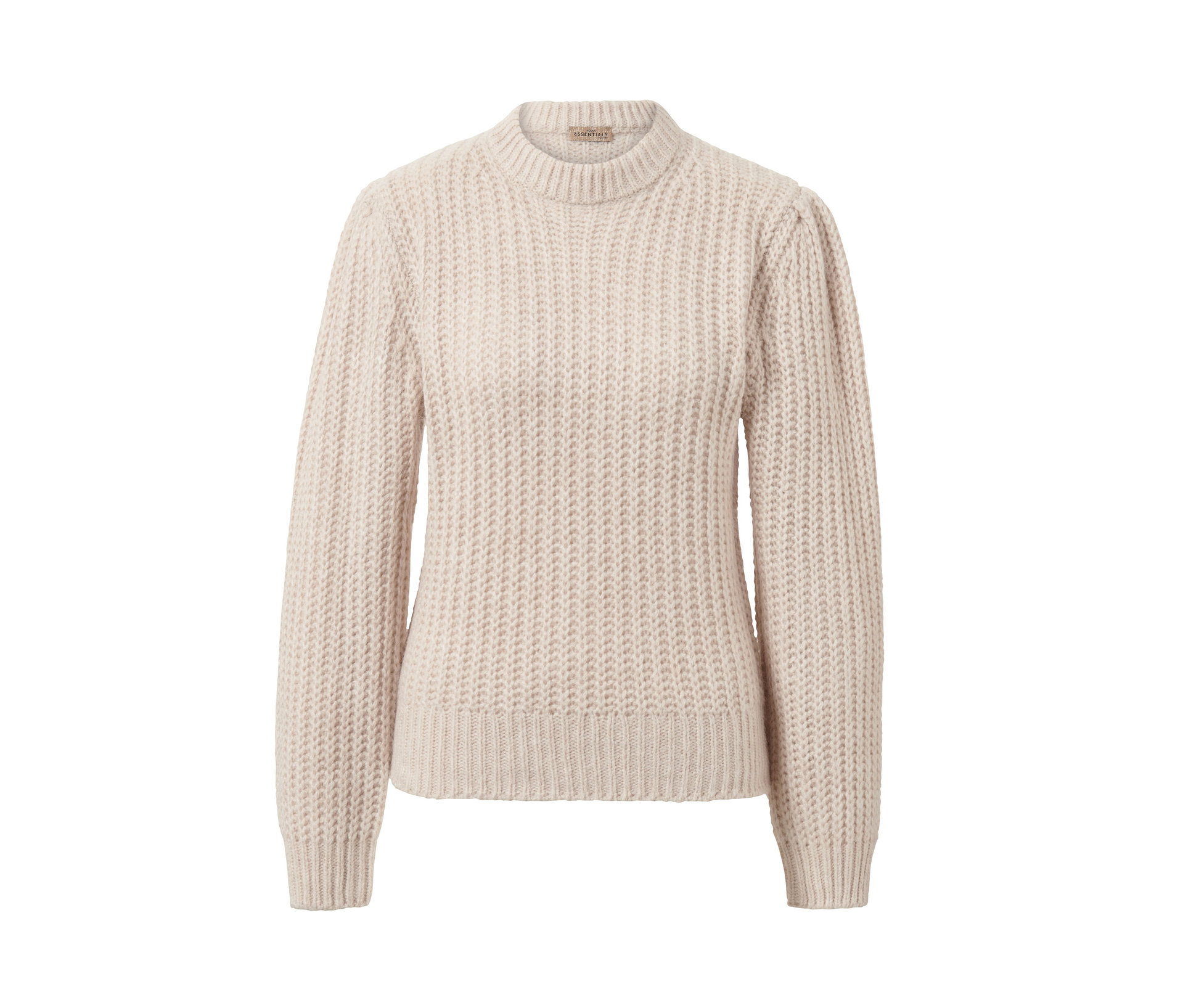 Grobstrick-Pullover mit Wolle - Damen - Gr. L - weiß - weiß