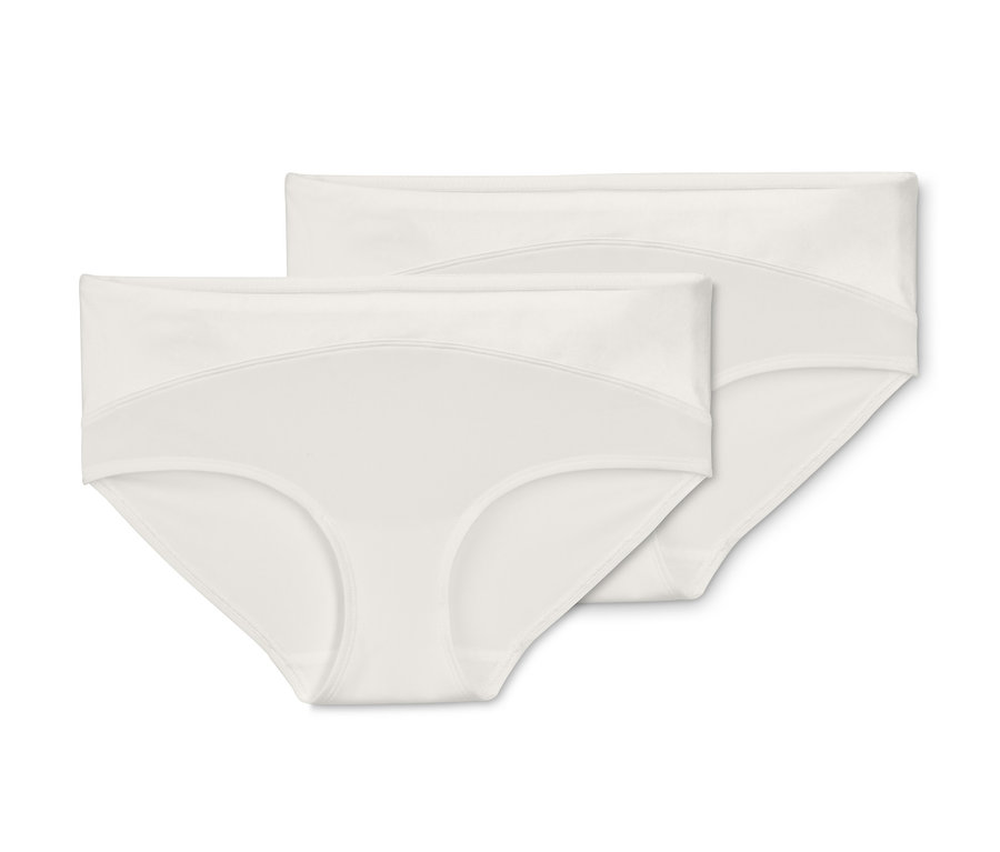 Zwei cremeweiße Pantys liegen übereinander.