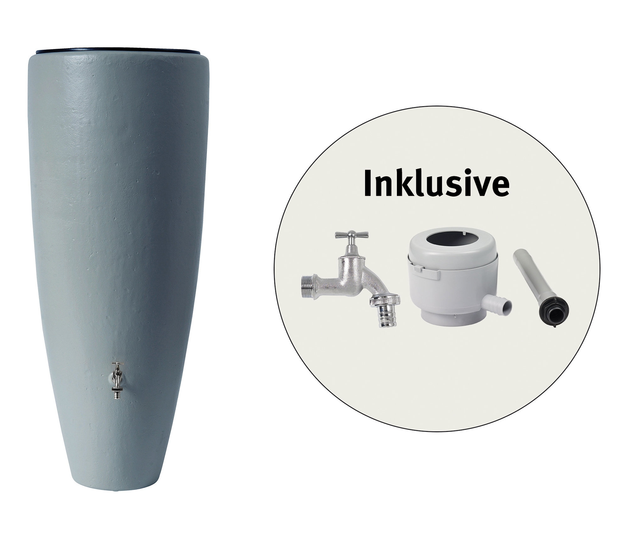 Thumbnail - Garantia 2-in-1-Regentonne-Komplett-Set - grau