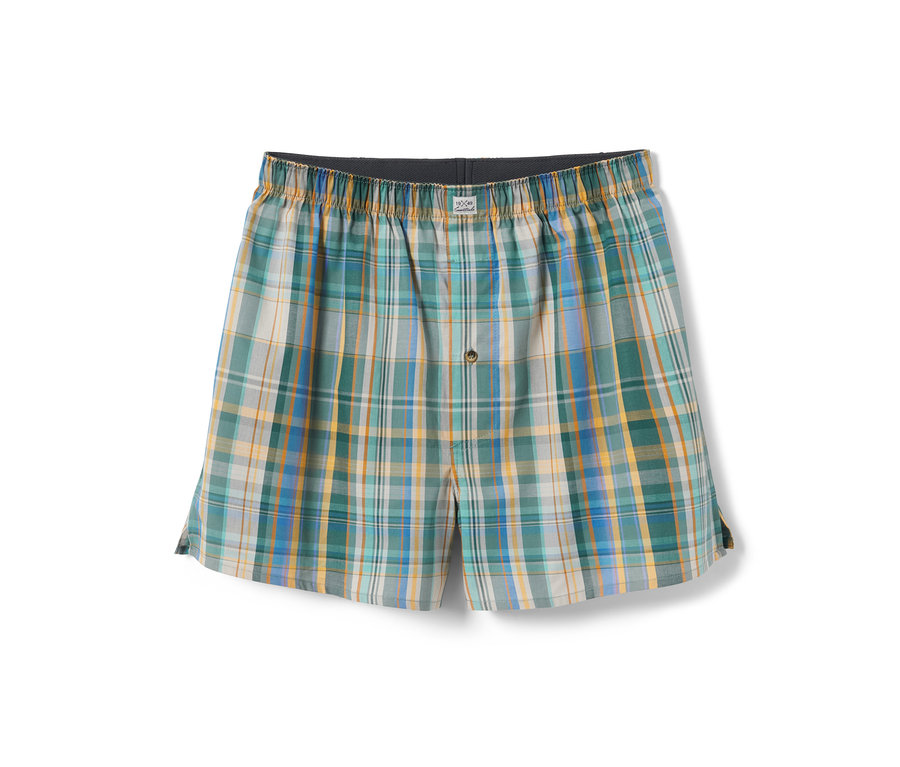 Eine karierte 2 Web-Boxershorts.