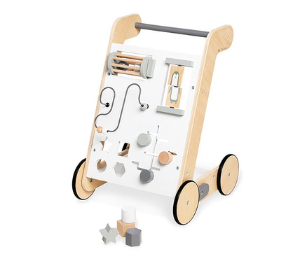 Pinolino Activity-Lauflernwagen »Tino« aus Holz mit Rädern und Steckformen.