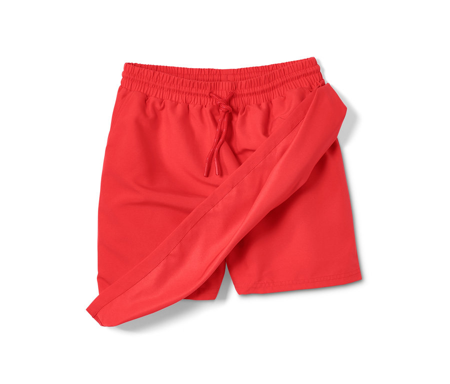 Roter Funktionsrock mit integrierter Hose.