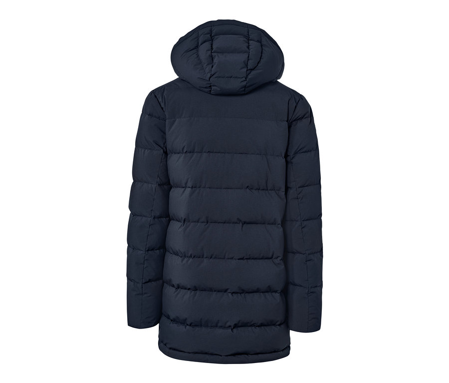 Detailansicht der Rückseite eines Daunen-Steppparkas.