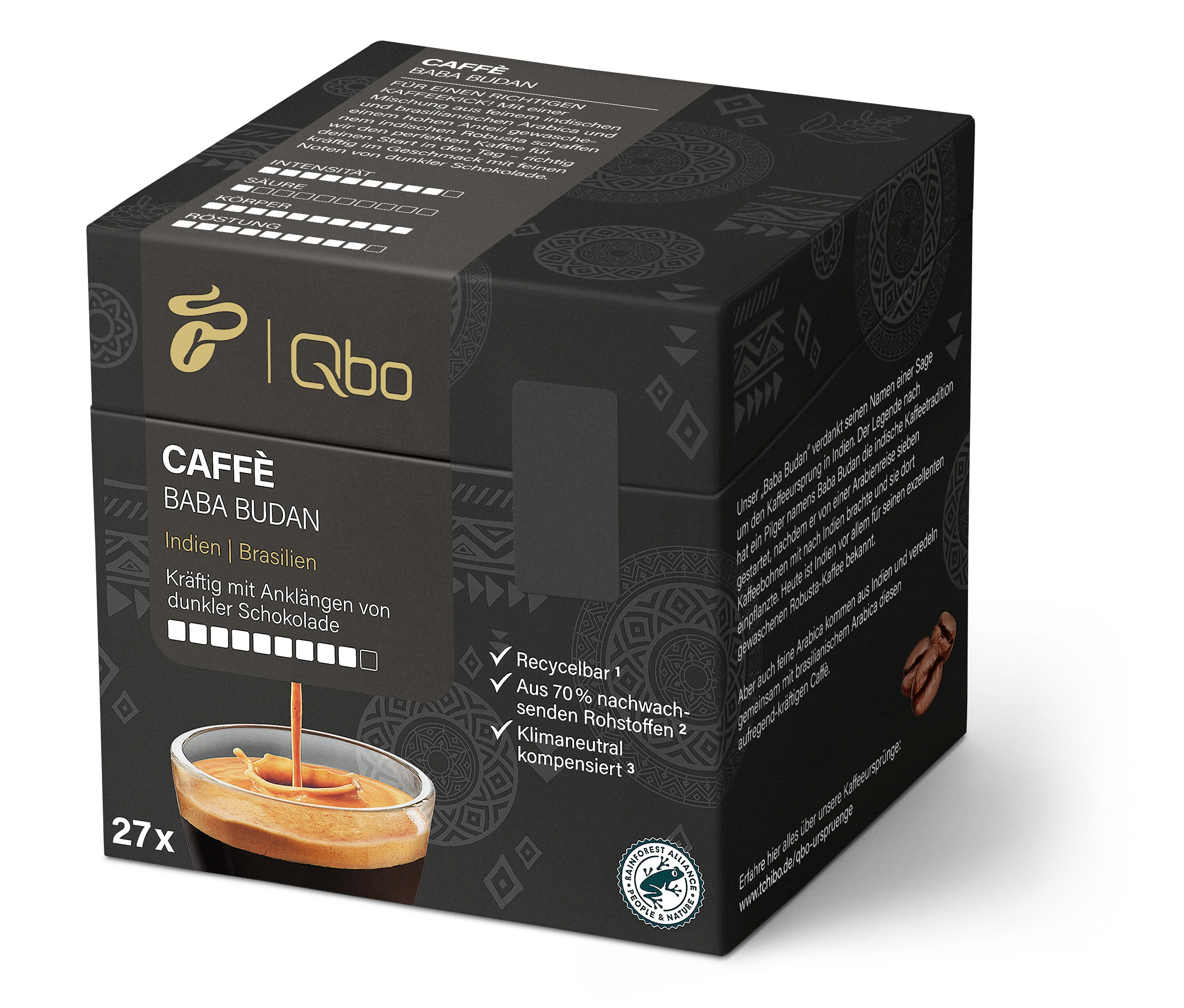 Qbo Caffè Baba Budan - 27 Kapseln - Intensität: 9/10