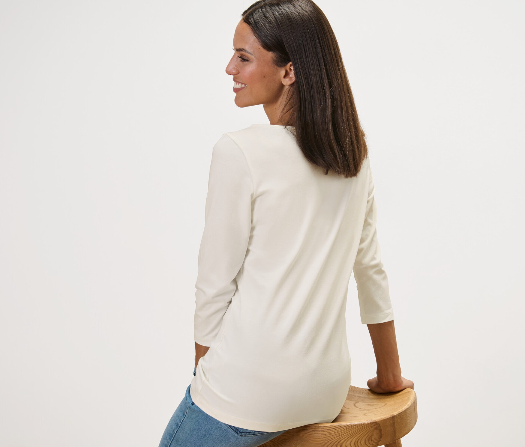 Thumbnail - Tchibo - Shirt mit 3/4-Arm - Damen - Gr. XL - creme