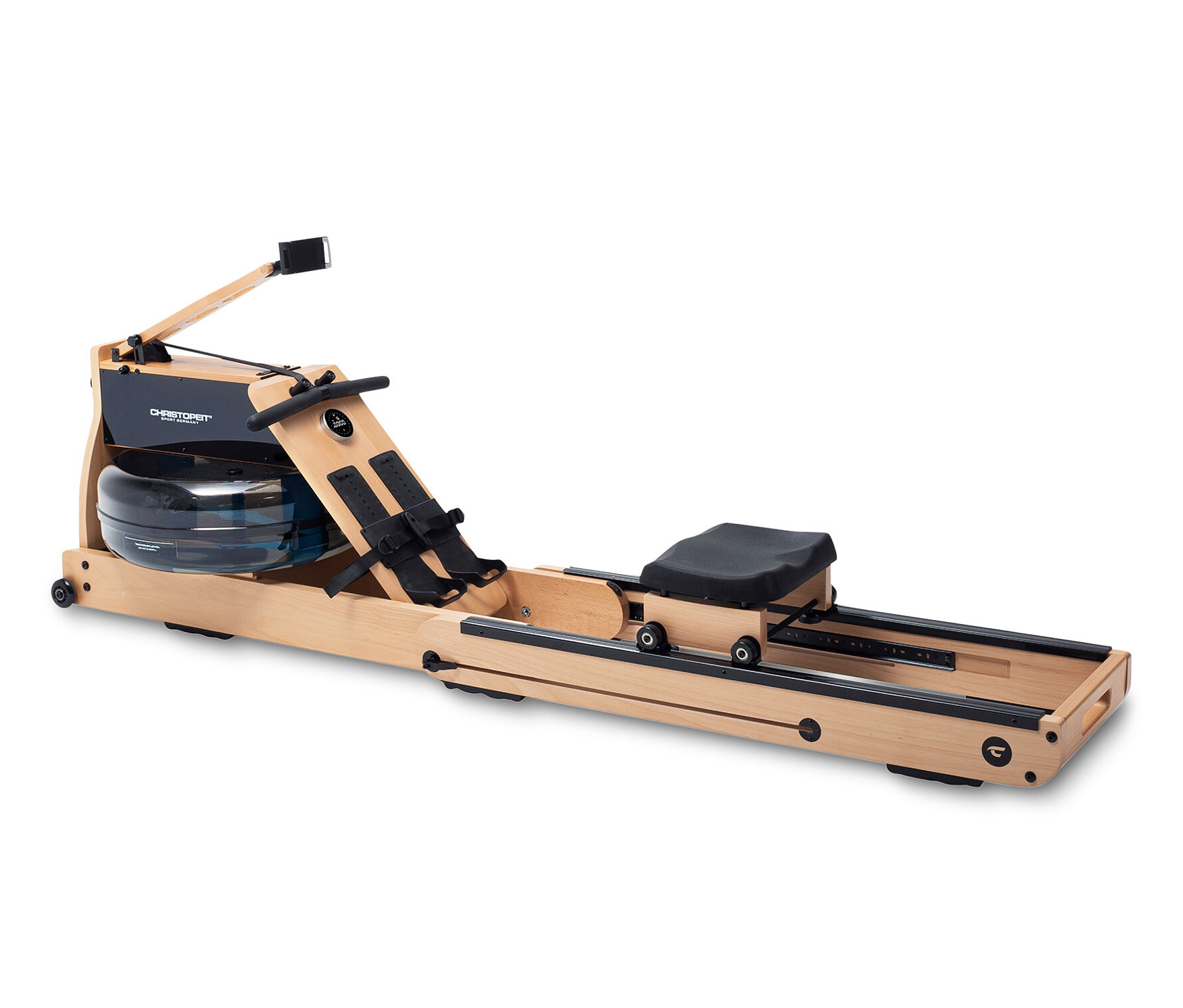 Christopeit Holz-Wasser-Rudergerät »WRT 2000« aus hellem Holz mit schwarzem Sitz.