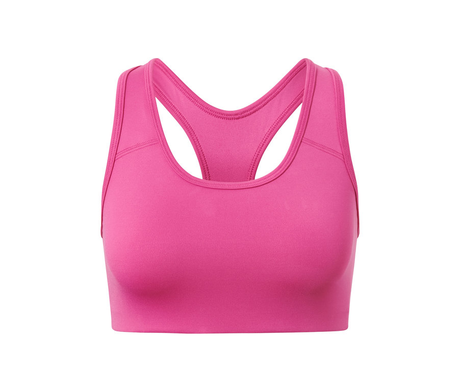 Nahaufnahme eines pinken Sport-Bustiers.