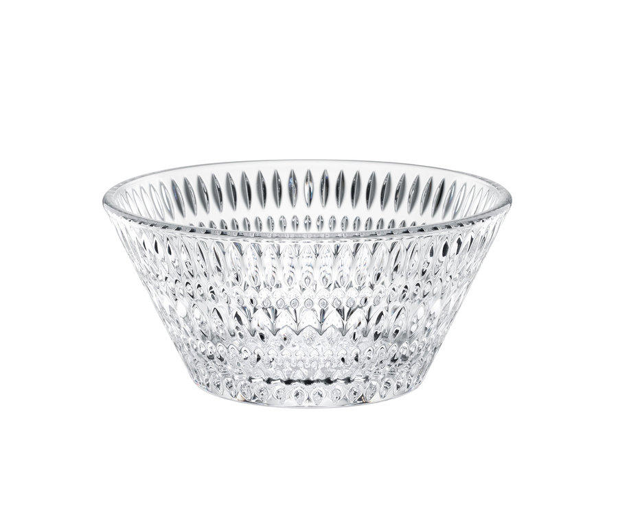 Nahaufnahme einer transparenten Nachtmann »Ethno« Schale, ca. 16 cm.