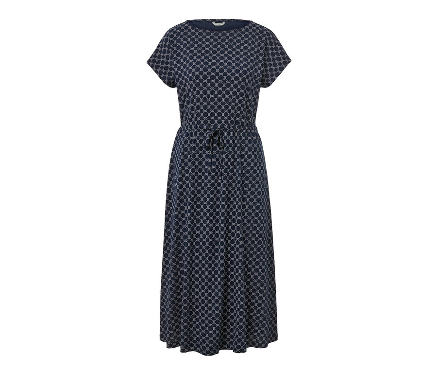 Ein bedrucktes Jerseykleid.