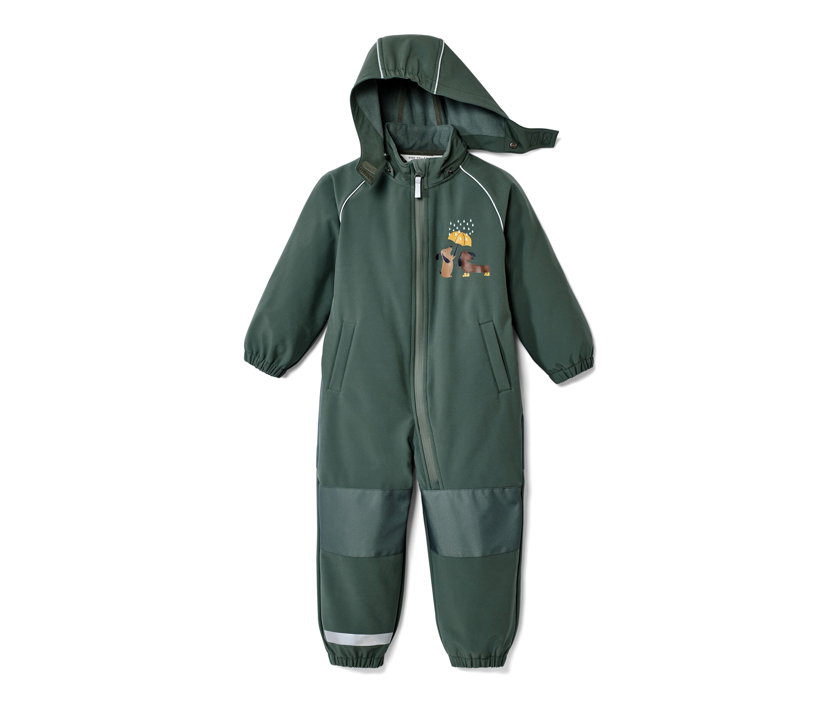 Tchibo - Kinder-Softshell-Einteiler - Herren - Gr. 86/92 - dunkelgrün/print