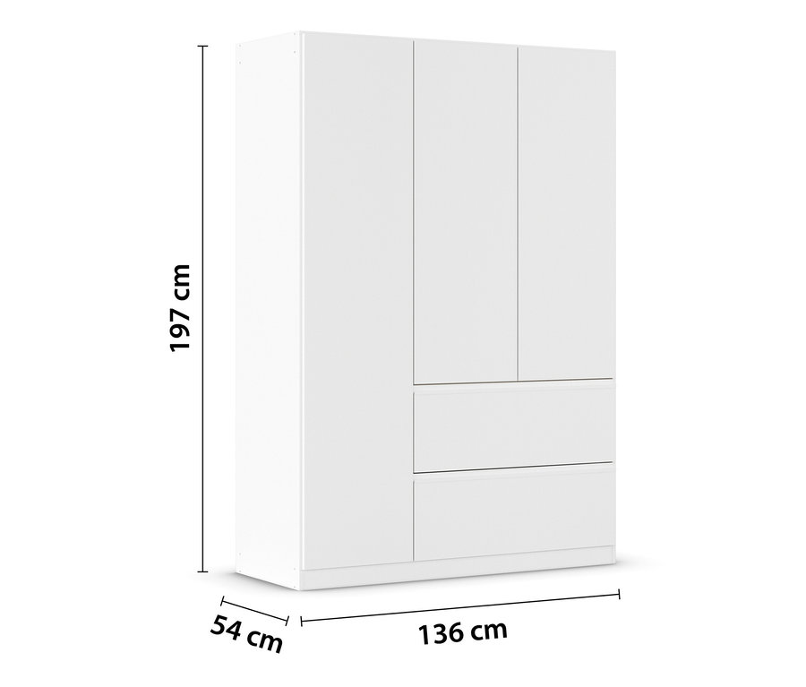 Weißer rauch Drehtürenschrank 3-türig »Joel«.