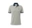 Grau meliertes Piqué-Poloshirt.