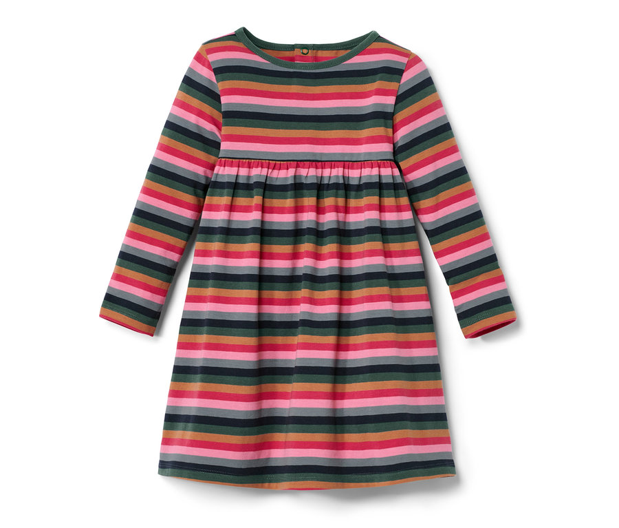 Kleinkind-Jerseykleid mit bunten Streifen.