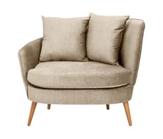 Bezug taupe<br>Füße Eiche naturfarben