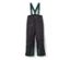 Schwarze Kinder-Skihose mit Trägern und grünen Details.