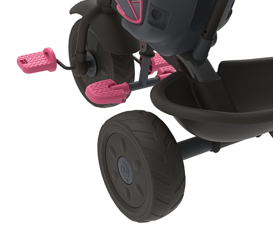 Detailansicht eines schwarz-pinken TP Toys 4-in-1-Dreirads »Panther«.