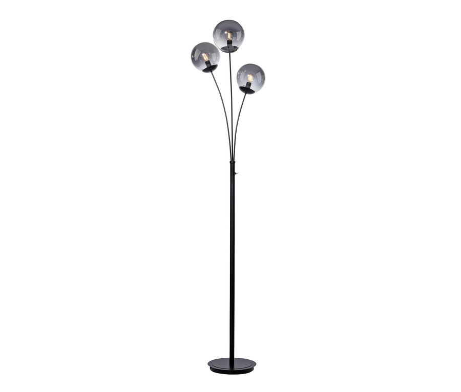 Schwarze JUST LIGHT Stehleuchte »Big Widow« mit drei Glasschirmen.