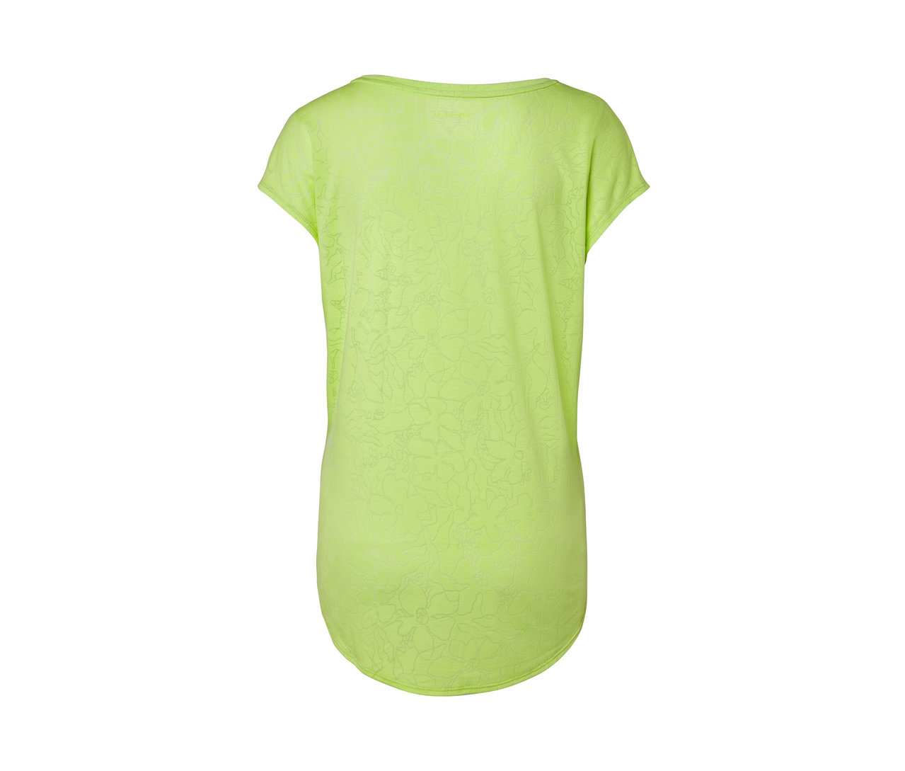 Rückansicht eines Sportshirts in Lime.
