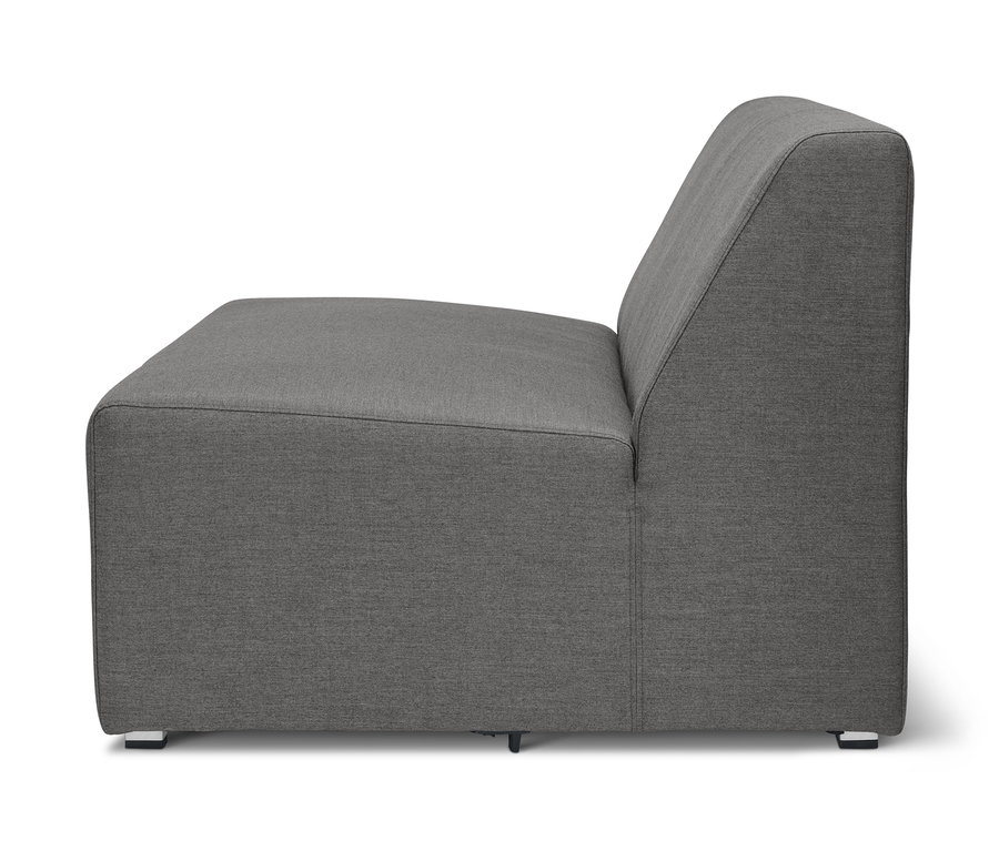 Graue modulare Premium-Lounge-Ecke mit Sunbrella®-Stoff.