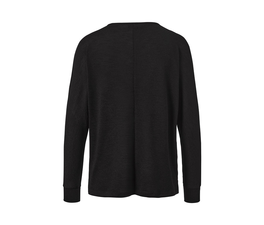 Rückansicht eines schwarzen Fledermausshirts.
