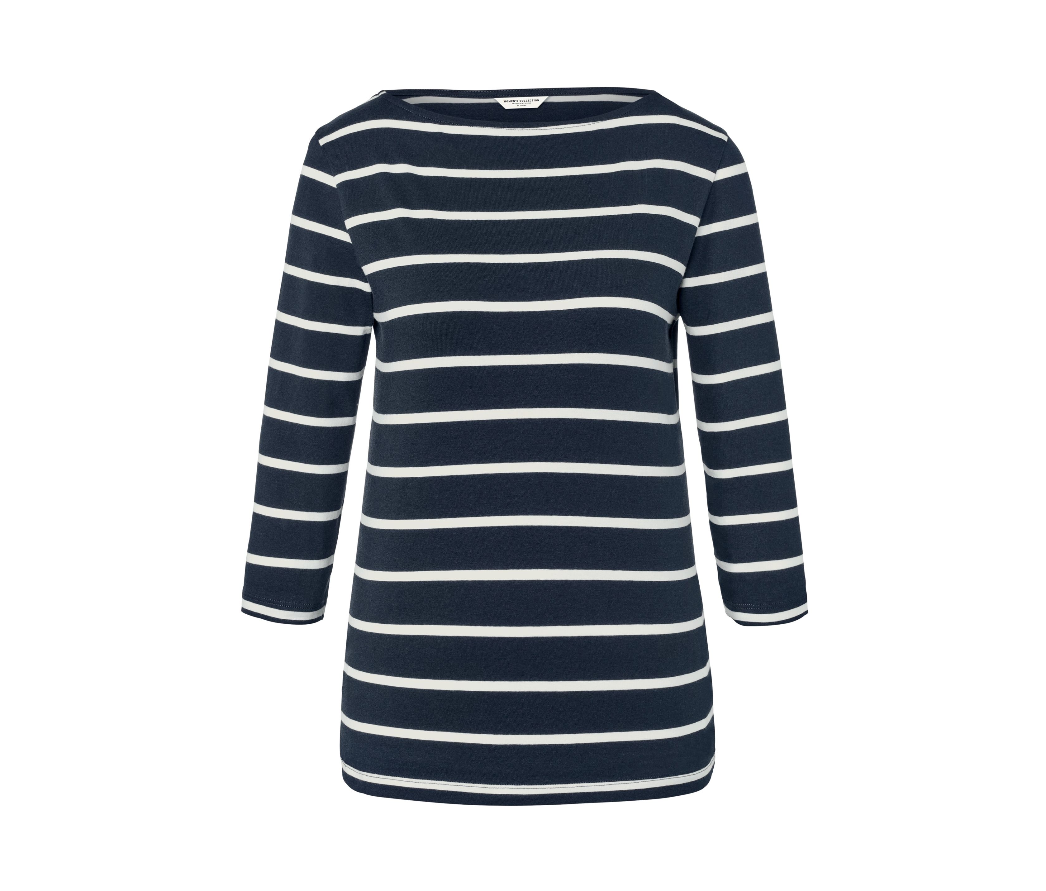 Tchibo - Gestreiftes Shirt mit 3/4-Arm - Damen - Gr. S - dunkelblau/gestreift