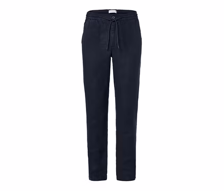 Dunkelblaue Leinen-Chino.