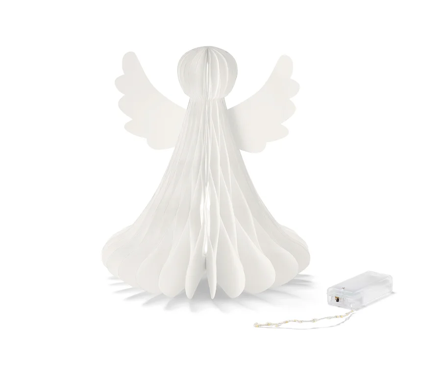 Ein mittelgroßer LED-Papier-Engel.
