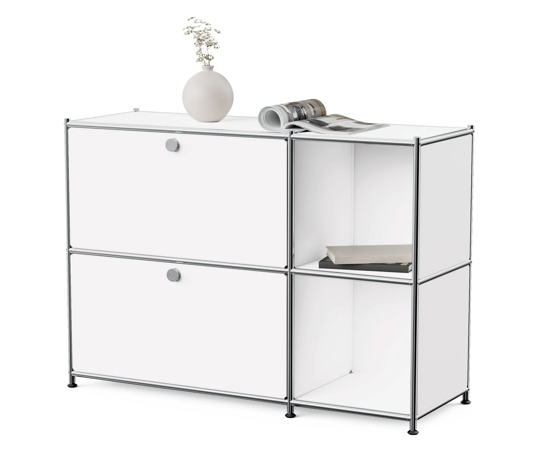 22.5cm günstig Kaufen-Tchibo - Sideboard Metall »Cn3« mit 2 Klappenfächern - 116x40x85,5cm - chrom - Stahl / Aluminium / Kunststoff. Tchibo - Sideboard Metall »Cn3« mit 2 Klappenfächern - 116x40x85,5cm - chrom - Stahl / Aluminium / Kunststoff <![C