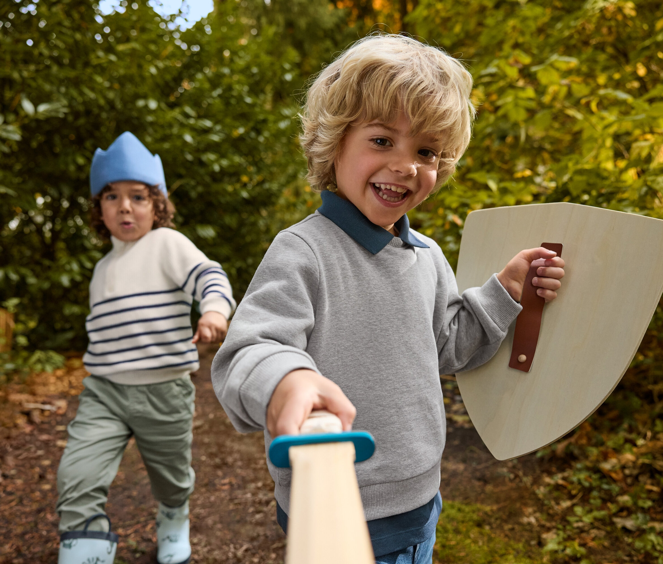 Thumbnail - Tchibo - 2 Kinder-Sweatshirts mit angerauter Innenseite - Herren - Gr. 110/116 - blau