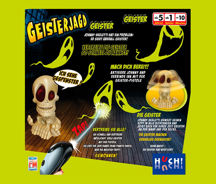 Auf dem Bild ist das Spiel »Geisterjagd« zu sehen, bei dem man mit einer Pistole auf Geister schießt.