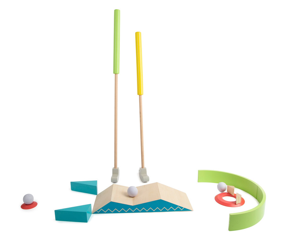 small foot Minigolf-Set »Active« mit Hindernissen, zwei Golfschlägern und drei Bällen.