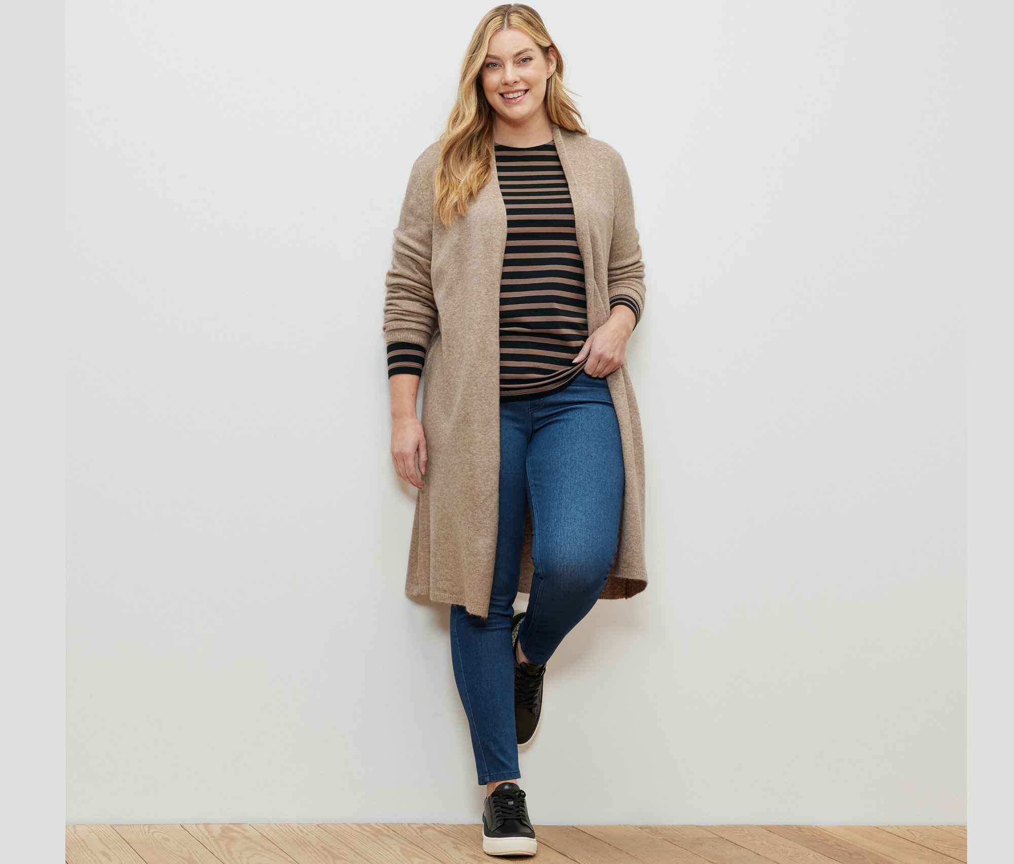 Thumbnail - Tchibo - Offener Longcardigan - Damen - Gr. L - beige