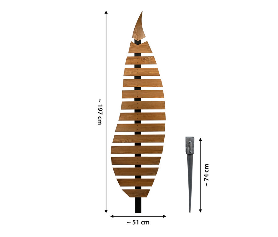 Design-Rankgerüst »Abstractus« mit Maßangaben.