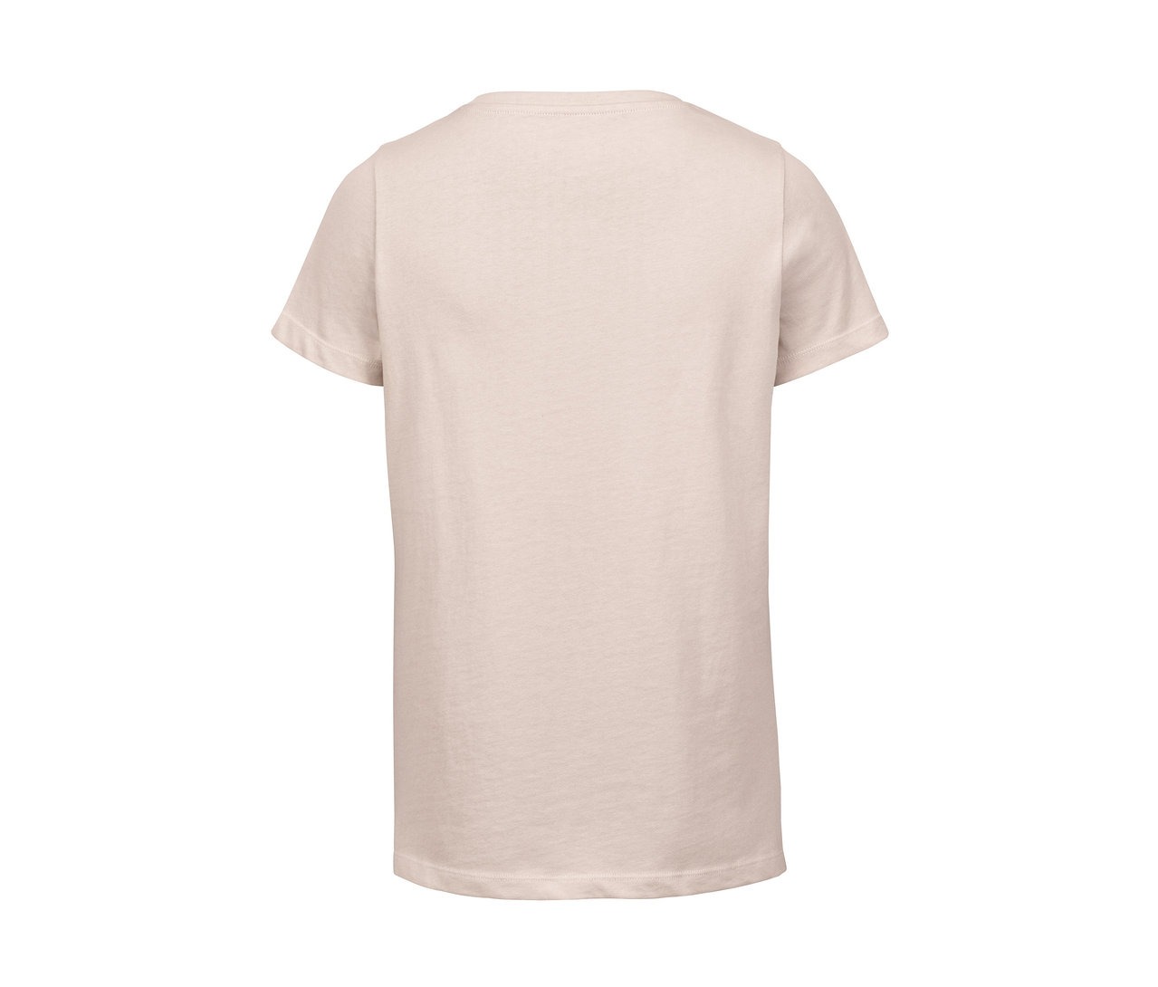 Ein beiges T-Shirt mit Stickerei.